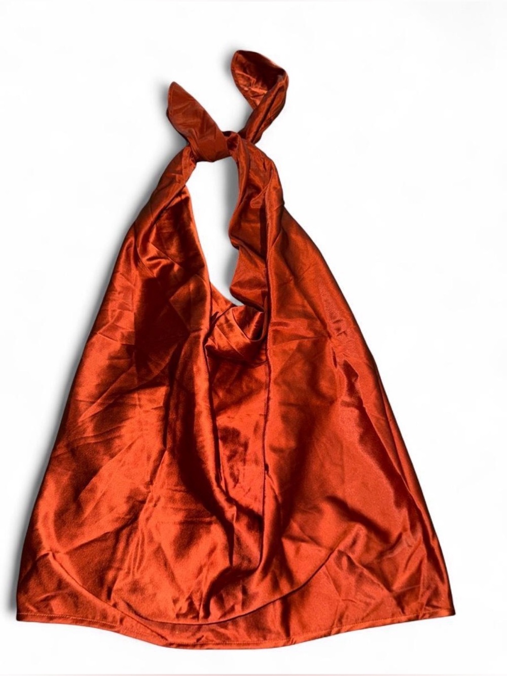 Ramy Brook Silk Halter Top in Burnt Orange
